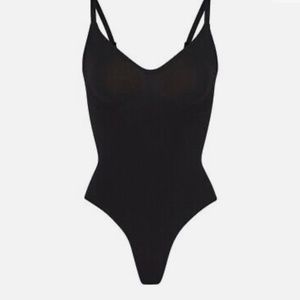 FENDI X SKIMS Black Sculpting Thong Bodysuit